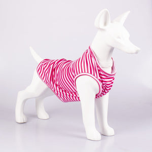 Dress Your Pet in Style with Our Striped Crew Neck Pet Tank Top Shirt