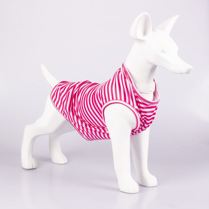 Dress Your Pet in Style with Our Striped Crew Neck Pet Tank Top Shirt